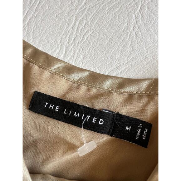 The Limited Gold Mustard Semi-sheer Y2K Tank Babydoll Fairy silk Blend Sz.‎ M - Picture 3 of 7